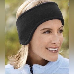 NWT 2 Black Fleece Ear Warmer Winter Ski Headbands